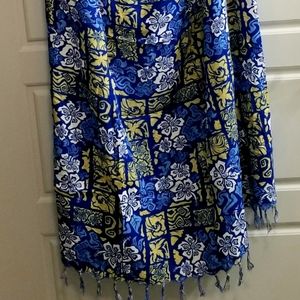 In Gear Blue Hawaiian Sarong Cover Up